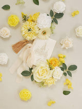 Lemon Yellow DIY Wedding Artificial Rose Flowers Combo Box