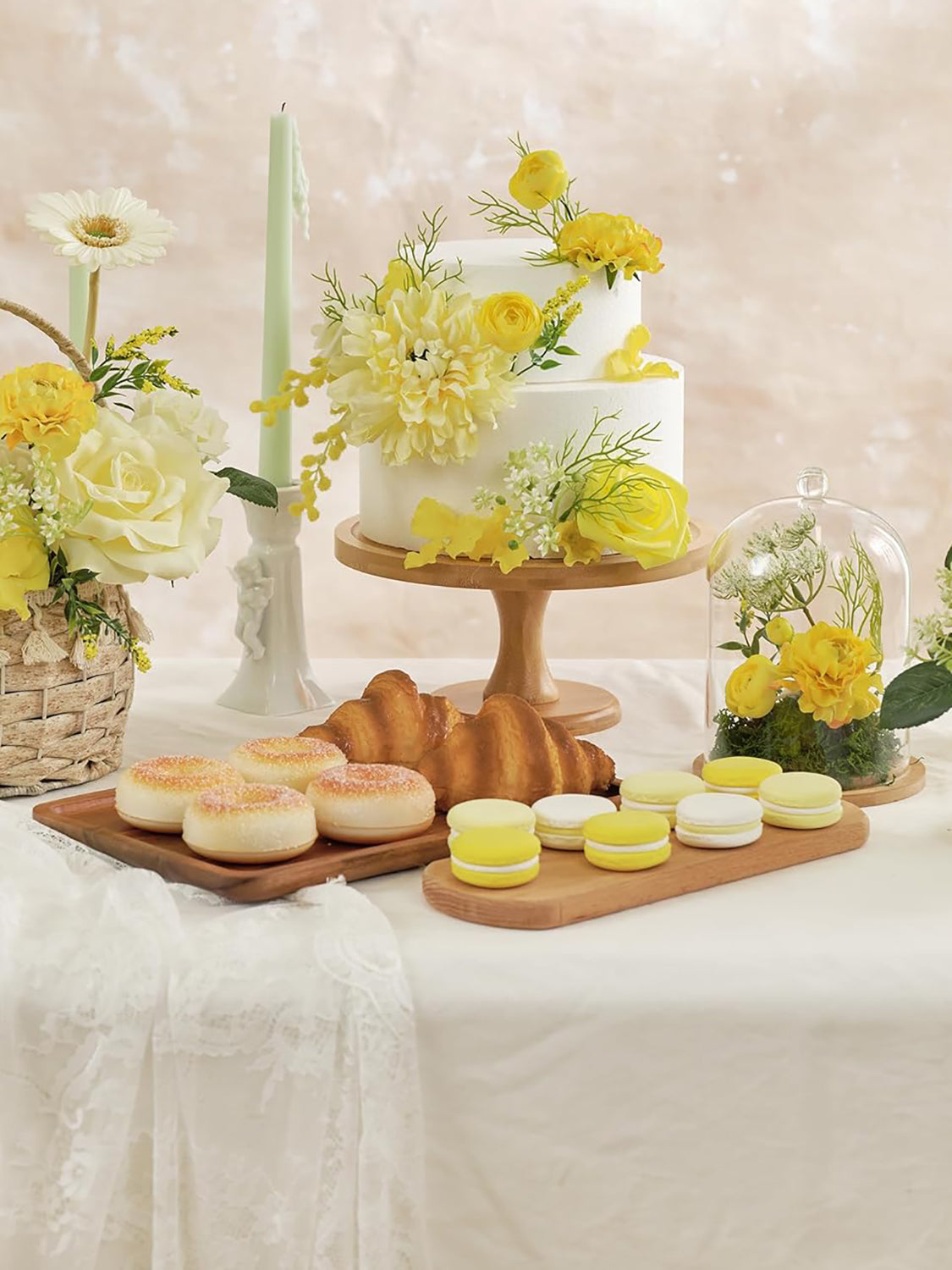 Lemon Yellow DIY Wedding Artificial Rose Flowers Combo Box