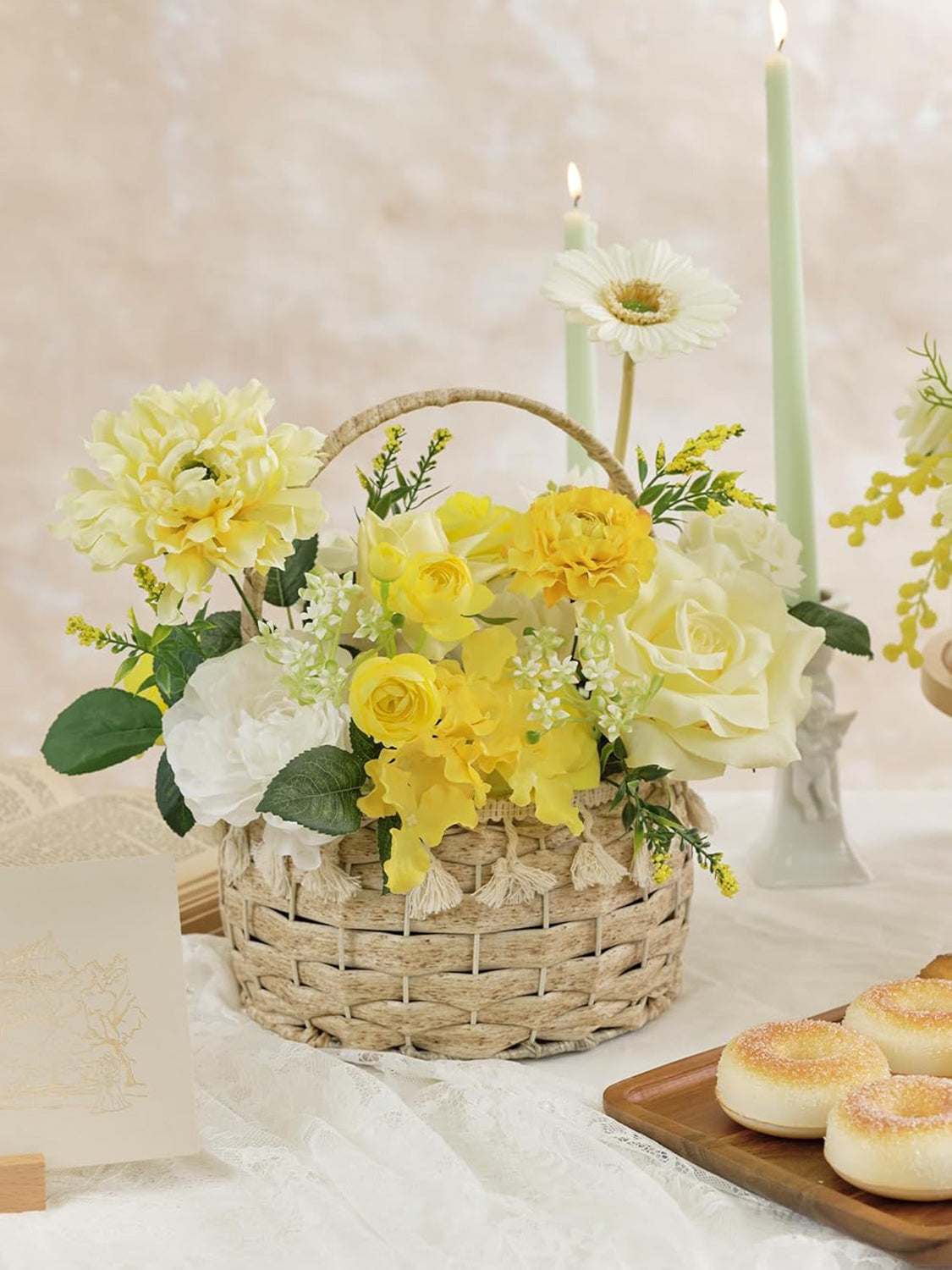Lemon Yellow DIY Wedding Artificial Rose Flowers Combo Box