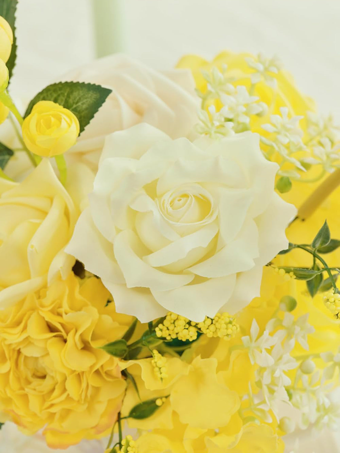 Lemon Yellow DIY Wedding Artificial Rose Flowers Combo Box