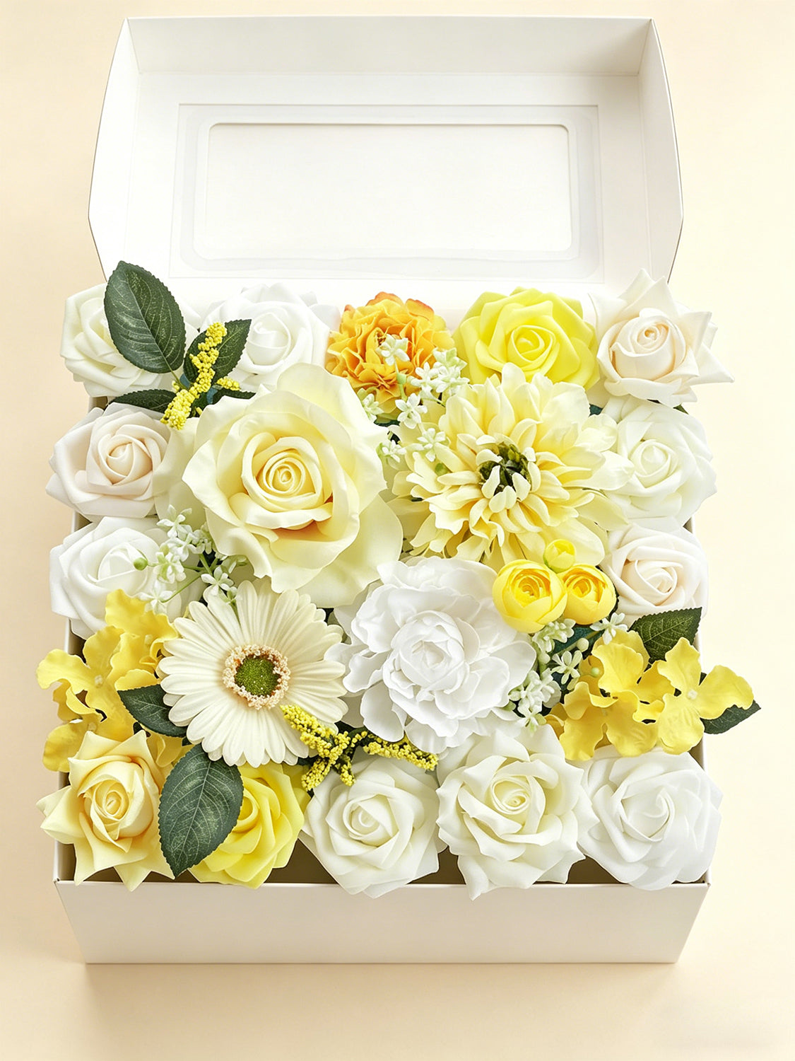 Lemon Yellow DIY Wedding Artificial Rose Flowers Combo Box