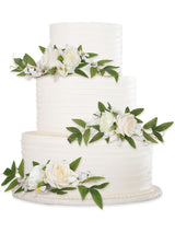 White Ivory Faux Cake Flowers Topper For Wedding Decorations 3 Pack