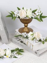 White Ivory Faux Cake Flowers Topper For Wedding Decorations 3 Pack