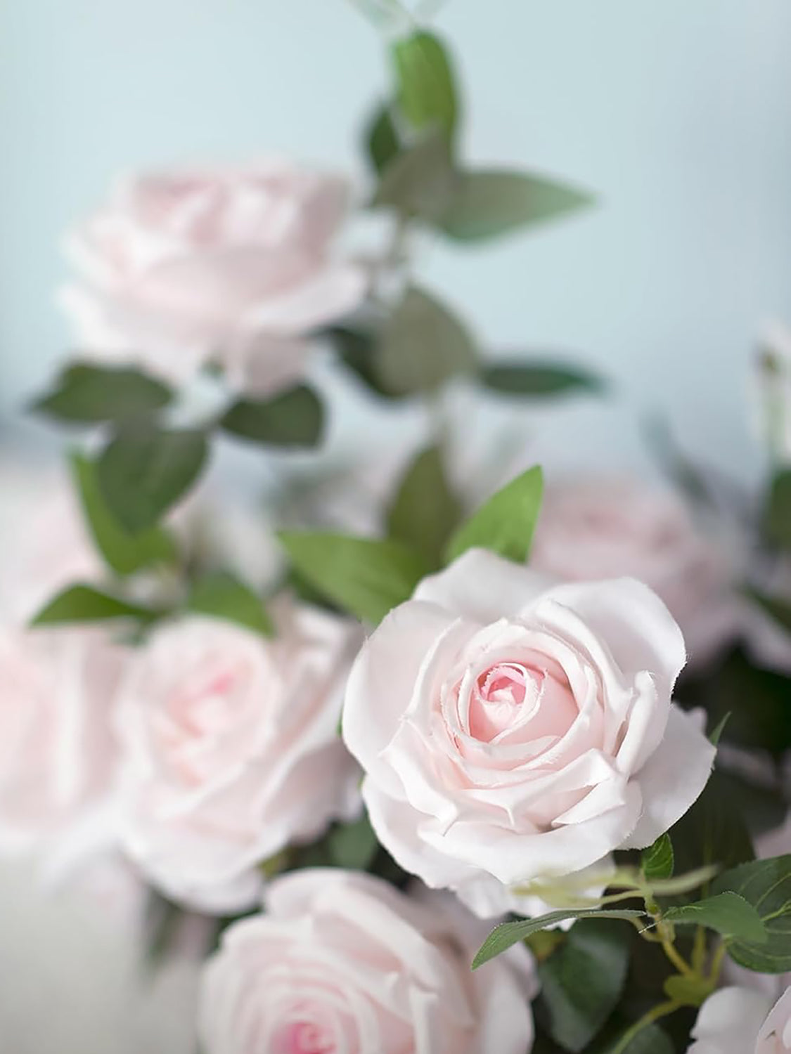 Baby Pink Artificial Flowers 16pcs Cream Silk Roses DIY Box
