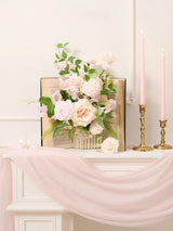 Baby Pink Artificial Flowers 16pcs Cream Silk Roses DIY Box