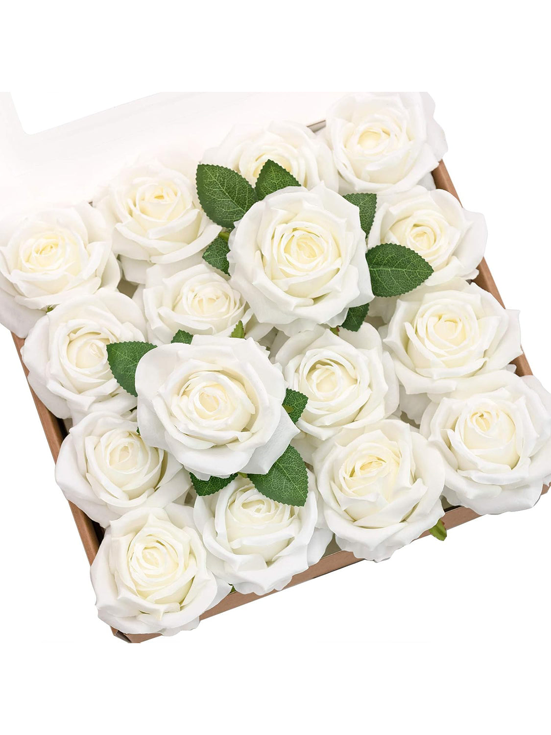 Ivory Artificial Flowers 16pcs Cream Silk Roses DIY Box