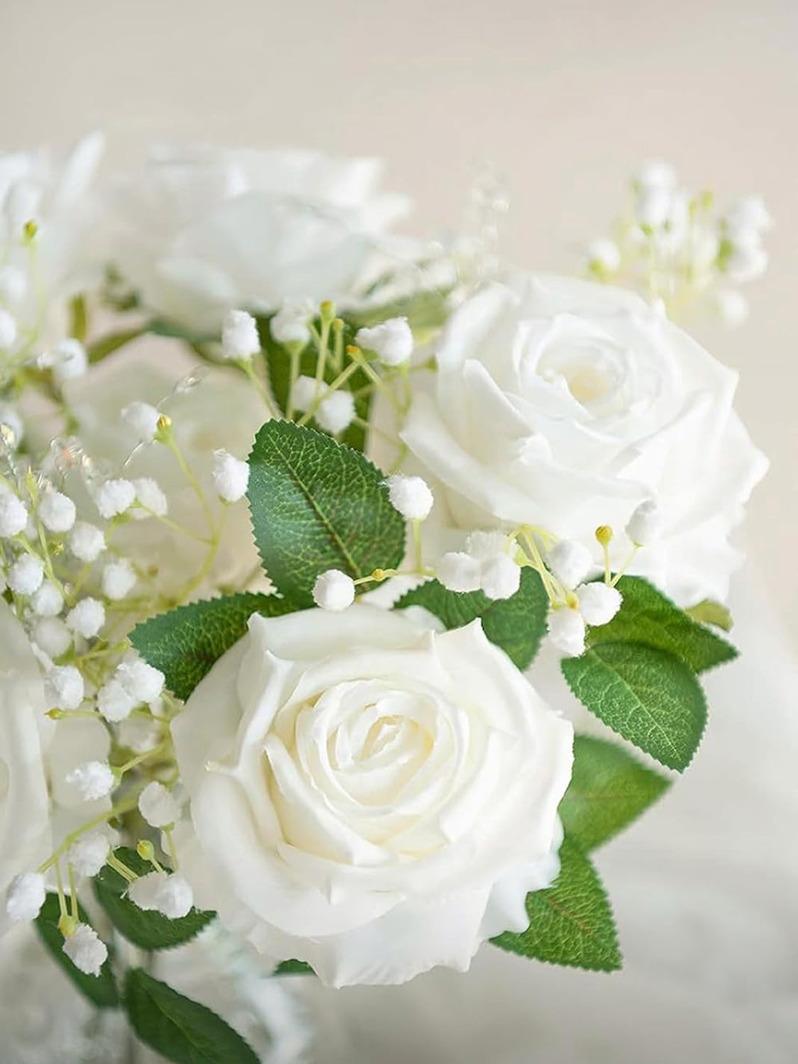 Ivory Artificial Flowers 16pcs Cream Silk Roses DIY Box