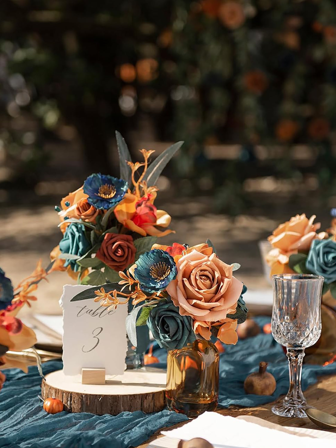 Burnt Orange Artificial Flowers 16pcs Cream Silk Roses DIY Box