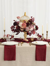 Burgundy Artificial Flowers 9pcs Silk Dahlia 5.5"/4.5" DIY Box