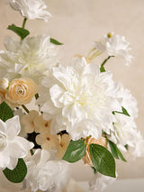 Ivory Artificial Flowers 9pcs Silk Dahlia 5.5"/4.5" DIY Box