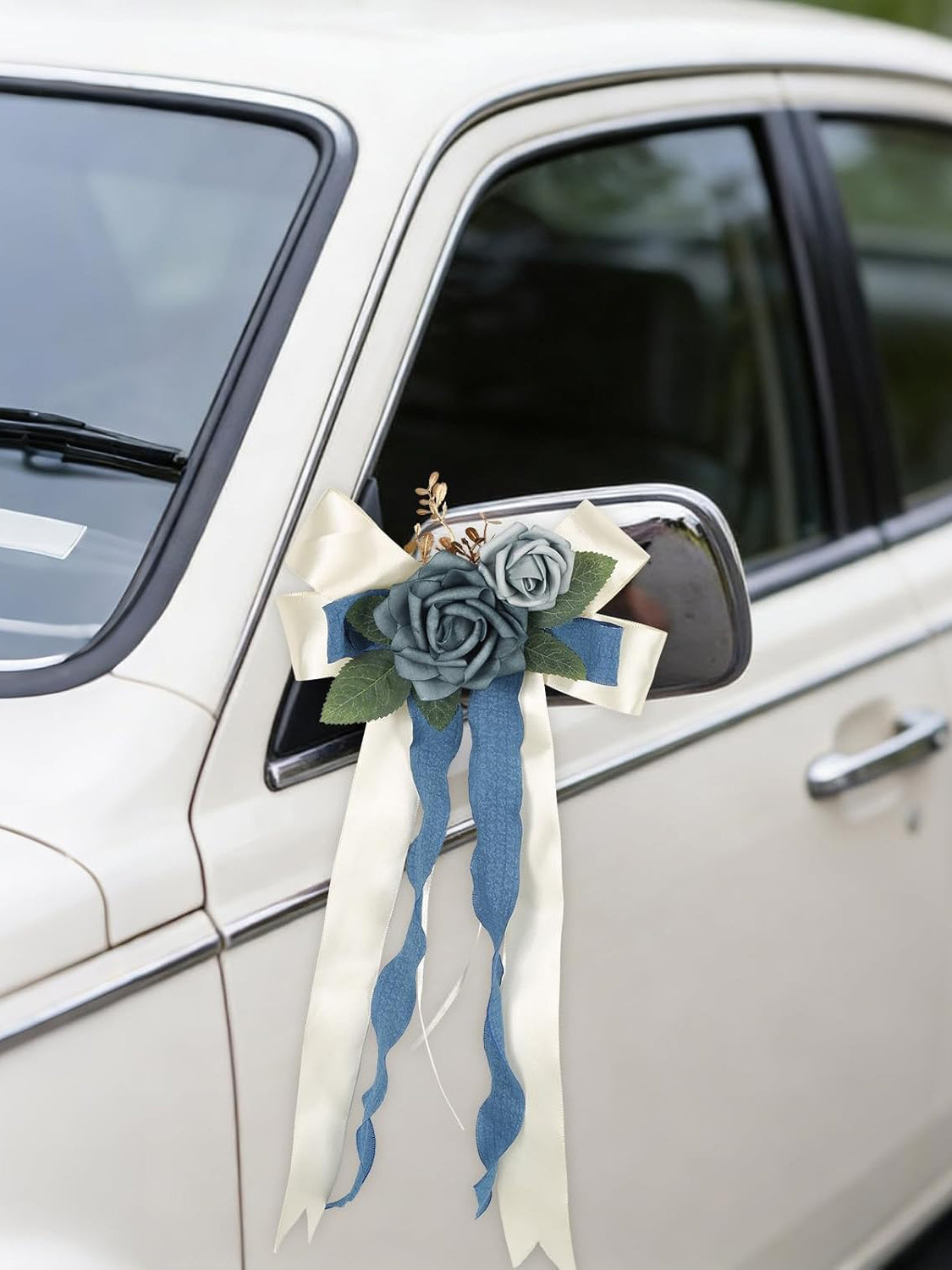 Blue 4PCS Wedding Car Door Handle Decorative Flowers