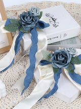 Blue 4PCS Wedding Car Door Handle Decorative Flowers