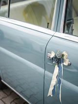 Blue 4PCS Wedding Car Door Handle Decorative Flowers