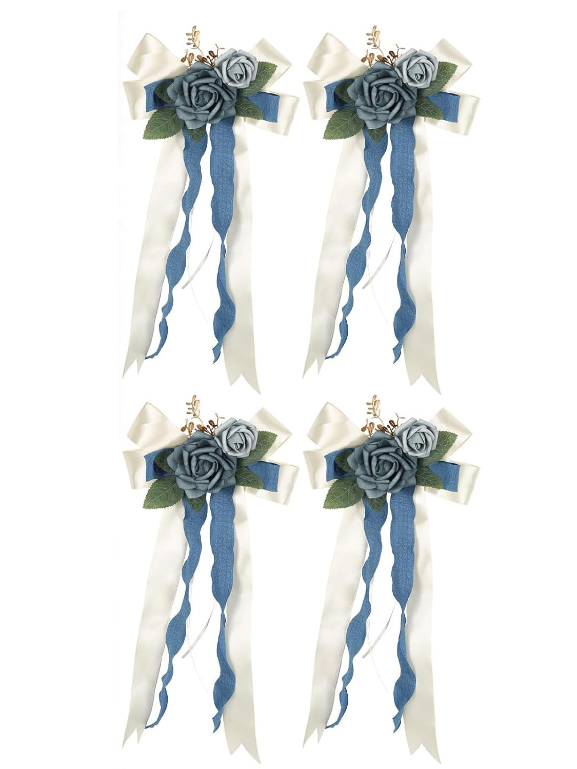 Blue 4PCS Wedding Car Door Handle Decorative Flowers