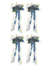 Blue 4PCS Wedding Car Door Handle Decorative Flowers