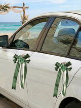 Green 4PCS Wedding Car Door Handle Decorative Flowers