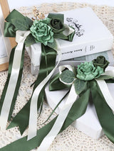 Green 4PCS Wedding Car Door Handle Decorative Flowers