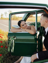 Green 4PCS Wedding Car Door Handle Decorative Flowers