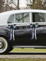 Navy Blue 4PCS Wedding Car Door Handle Decorative Flowers