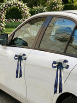 Navy Blue 4PCS Wedding Car Door Handle Decorative Flowers