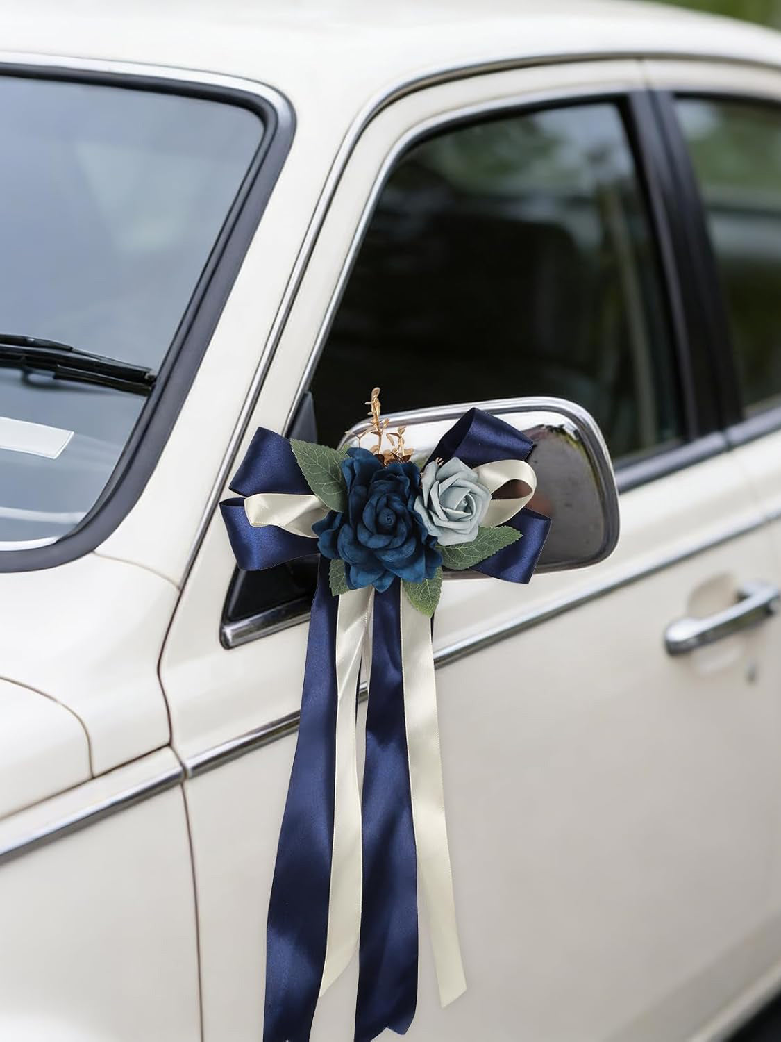 Navy Blue 4PCS Wedding Car Door Handle Decorative Flowers