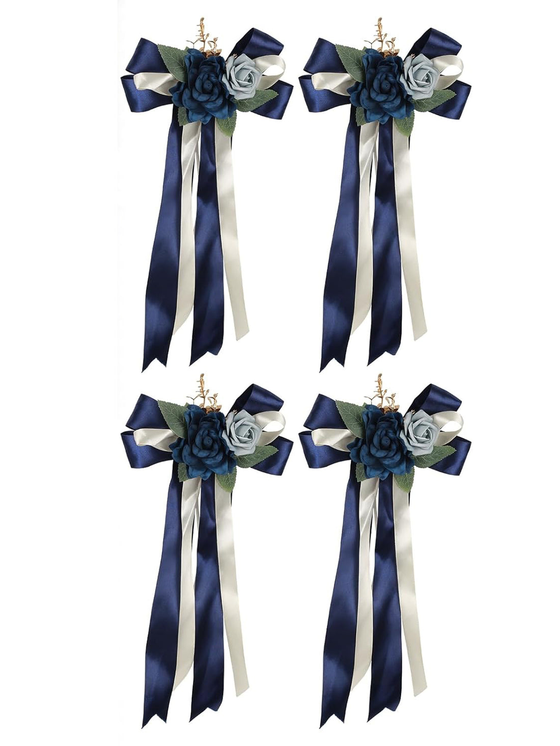 Navy Blue 4PCS Wedding Car Door Handle Decorative Flowers