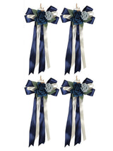 Navy Blue 4PCS Wedding Car Door Handle Decorative Flowers