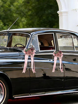 Pink 4PCS Wedding Car Door Handle Decorative Flowers