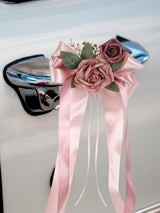 Pink 4PCS Wedding Car Door Handle Decorative Flowers
