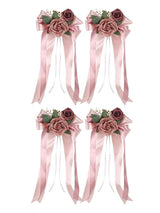 Pink 4PCS Wedding Car Door Handle Decorative Flowers