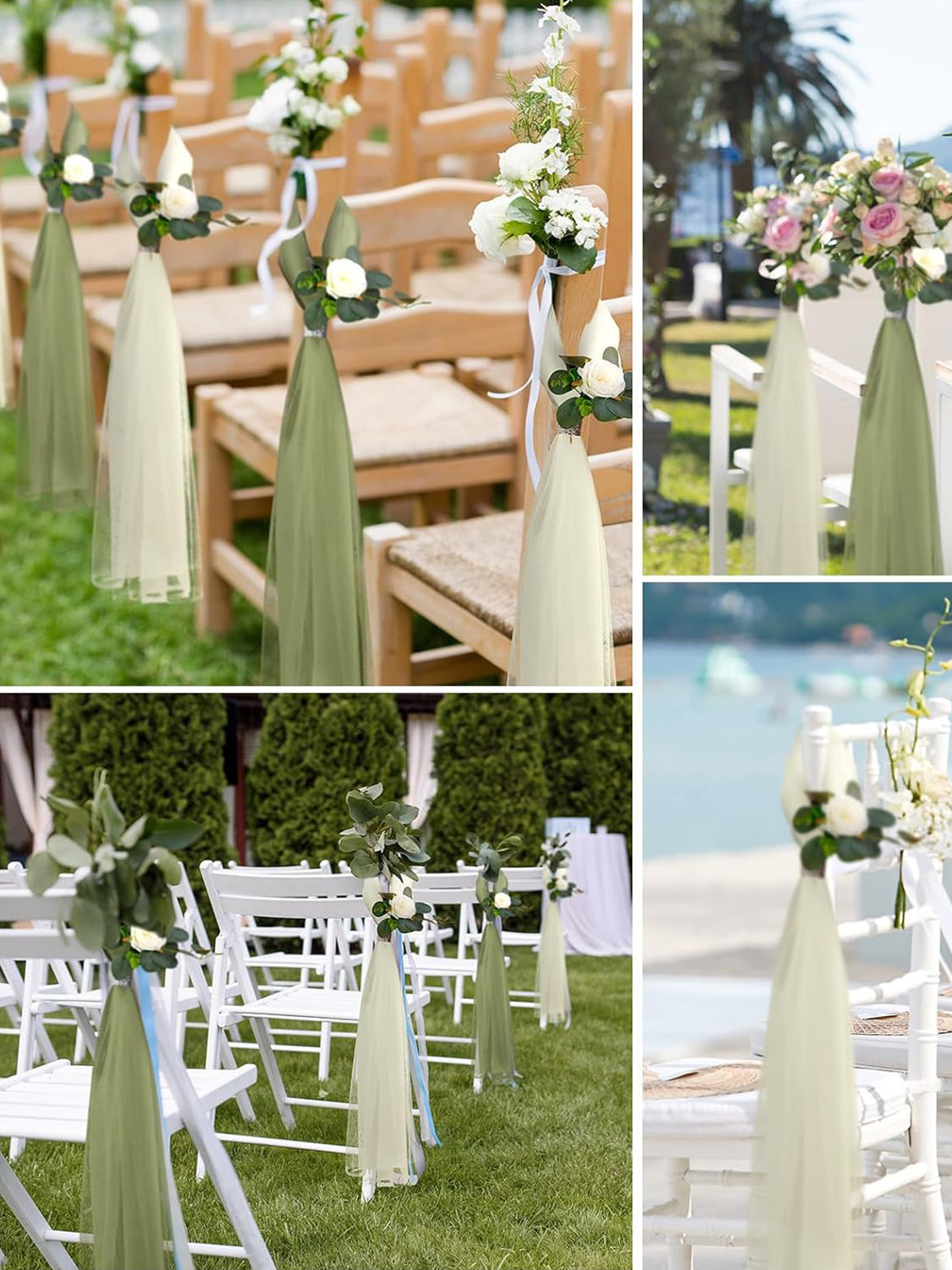 Green 24 Set Wedding Hydrangea/Gardenia Aisle Decorations 31.5inch