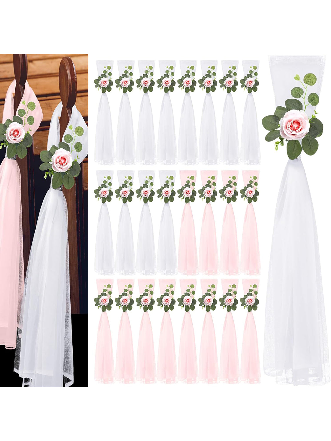 Pink Hydrangea Gardenia 24 Set Wedding Aisle Decorations 31.5inch