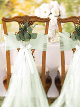 Milky Green 24 Sets Wedding White Ribbon Eucalyptus Aisle Eucalyptus Decorations