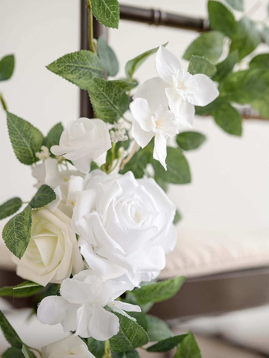White & Sage, Rust, Sepia 8 Artificial Flowers  Wedding Chair Decorations Aisle