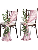 Dusty Rose 8 Artificial Flowers  Wedding Chair Decorations Aisle