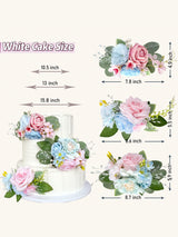 Baby Blue Pink Wedding Cake Toppers Artificial Flowers Decoration Model BBF01