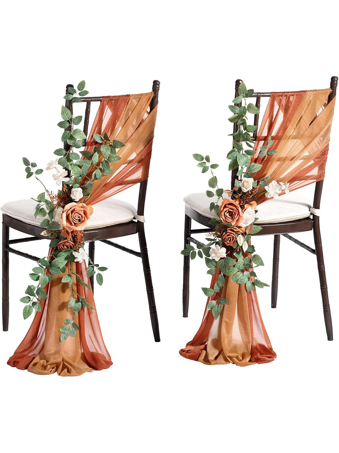 Sunset Terracotta 8 Artificial Flowers  Wedding Chair Decorations Aisle