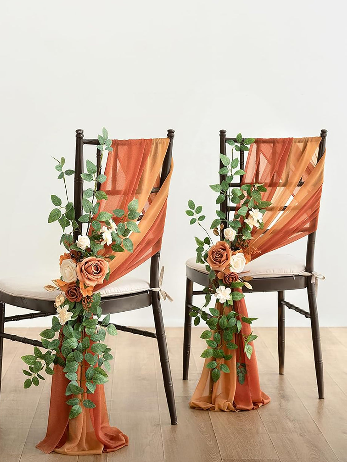 Sunset Terracotta 8 Artificial Flowers  Wedding Chair Decorations Aisle