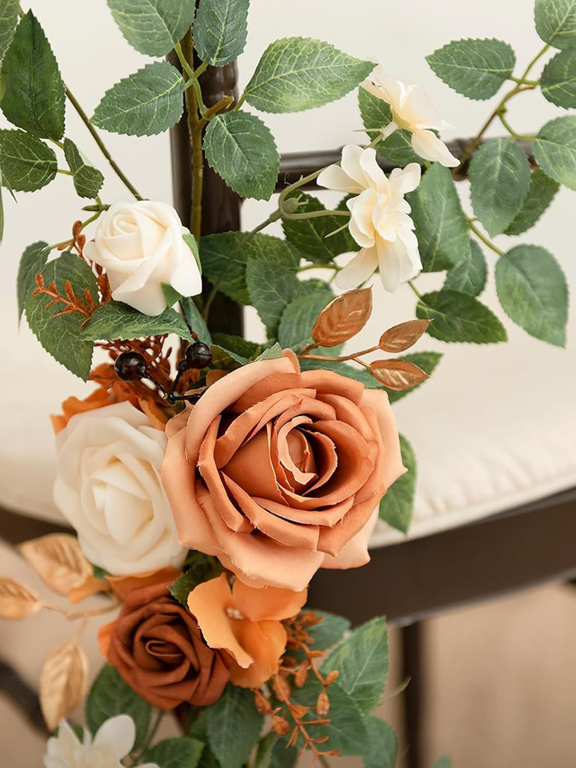 Sunset Terracotta 8 Artificial Flowers  Wedding Chair Decorations Aisle