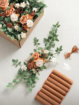 Sunset Terracotta 8 Artificial Flowers  Wedding Chair Decorations Aisle