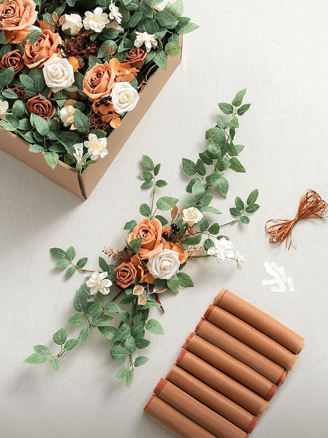Sunset Terracotta 8 Artificial Flowers  Wedding Chair Decorations Aisle