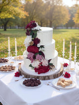 Burgundy Gold Silk Flowers For Cakes Wedding Decorations Rose Peony Cake Topper