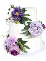 Lavender Dusty Purple Silk Rose Peony Wedding Cake Topper Wct01