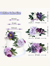 Lavender Dusty Purple Silk Rose Peony Wedding Cake Topper Wct01