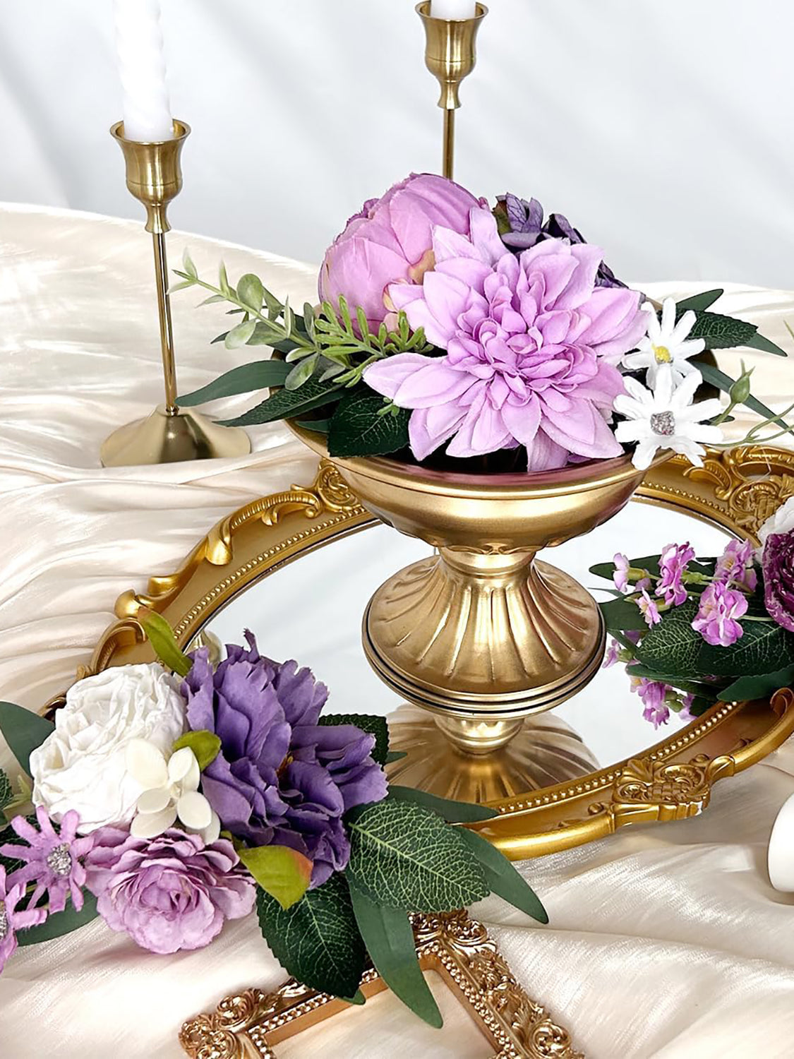 Lavender Dusty Purple Silk Rose Peony Wedding Cake Topper Wct01