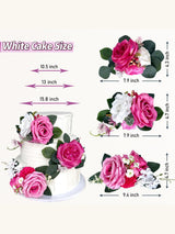 Silk Flowers Cake Toppers Hot Pink For Wedding Cakes