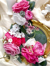 Silk Flowers Cake Toppers Hot Pink For Wedding Cakes