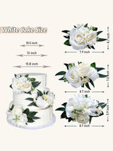 Ivory White Silk Flowers Cake Topper for Wedding Cake Decoration