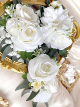 Ivory White Silk Flowers Cake Topper for Wedding Cake Decoration