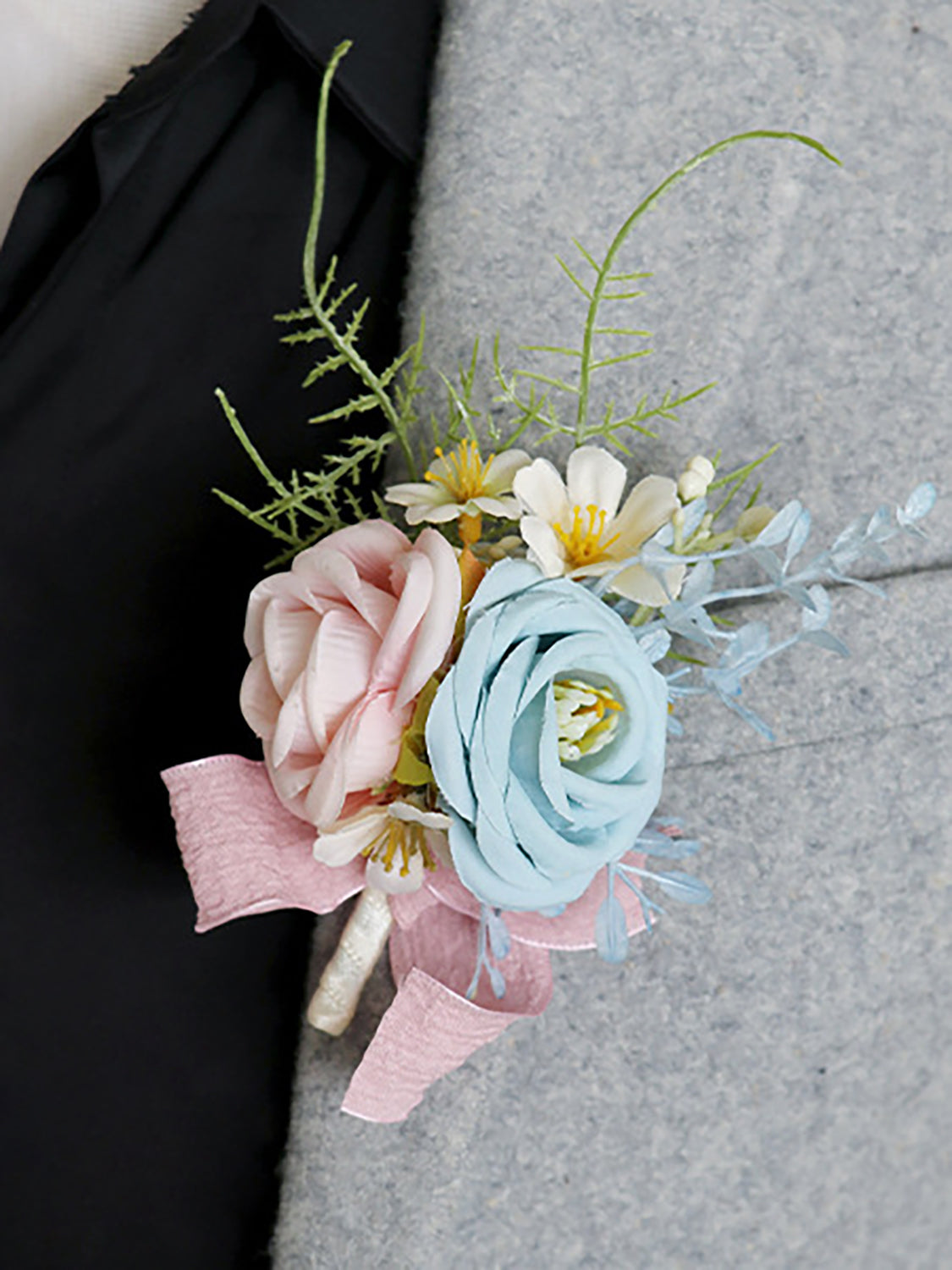 Dusty Blue & Blush Wedding Essentials Bundle — Bridal Party Flowers